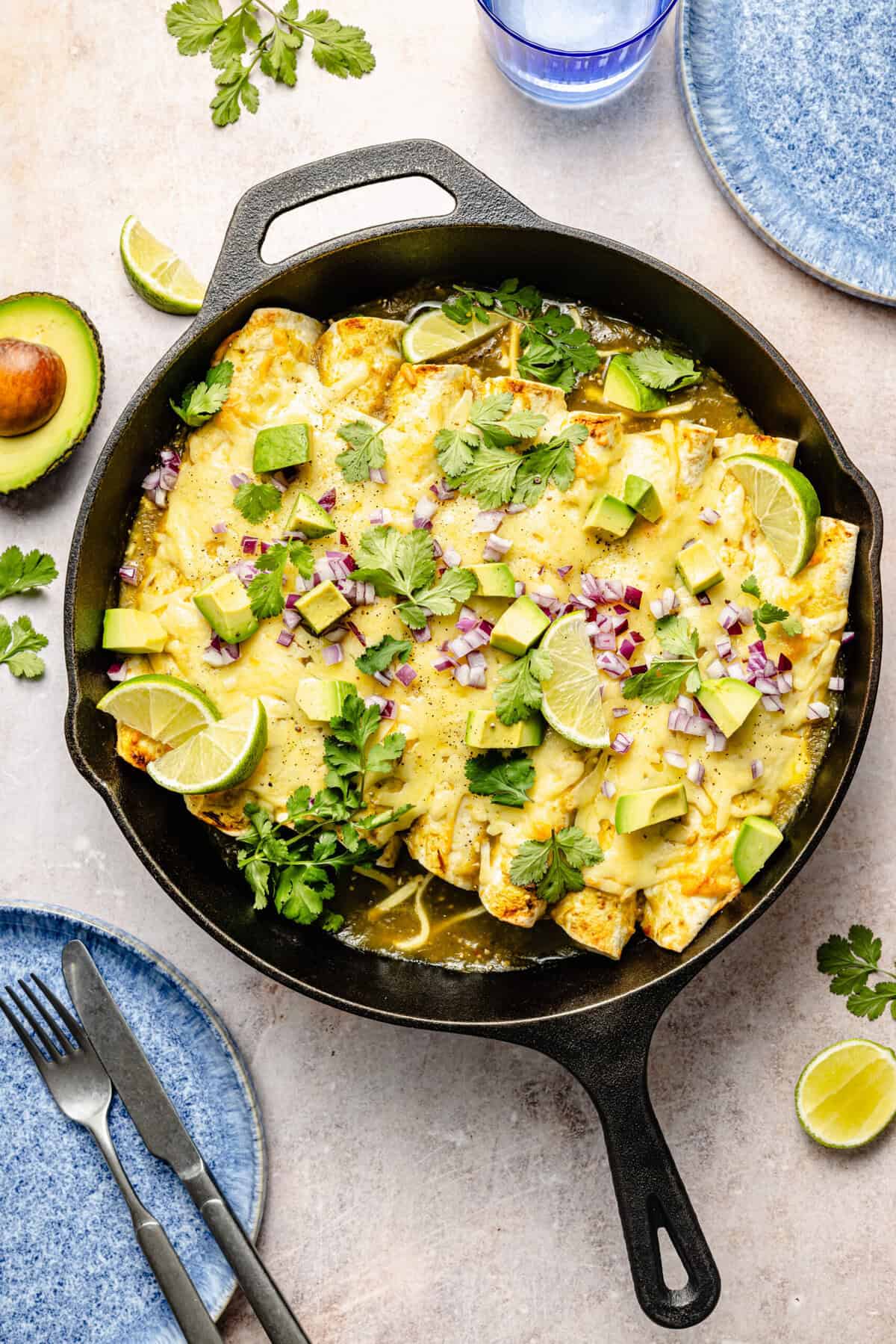 Sour Cream and Green Chile Chicken Enchiladas - The Defined Dish
