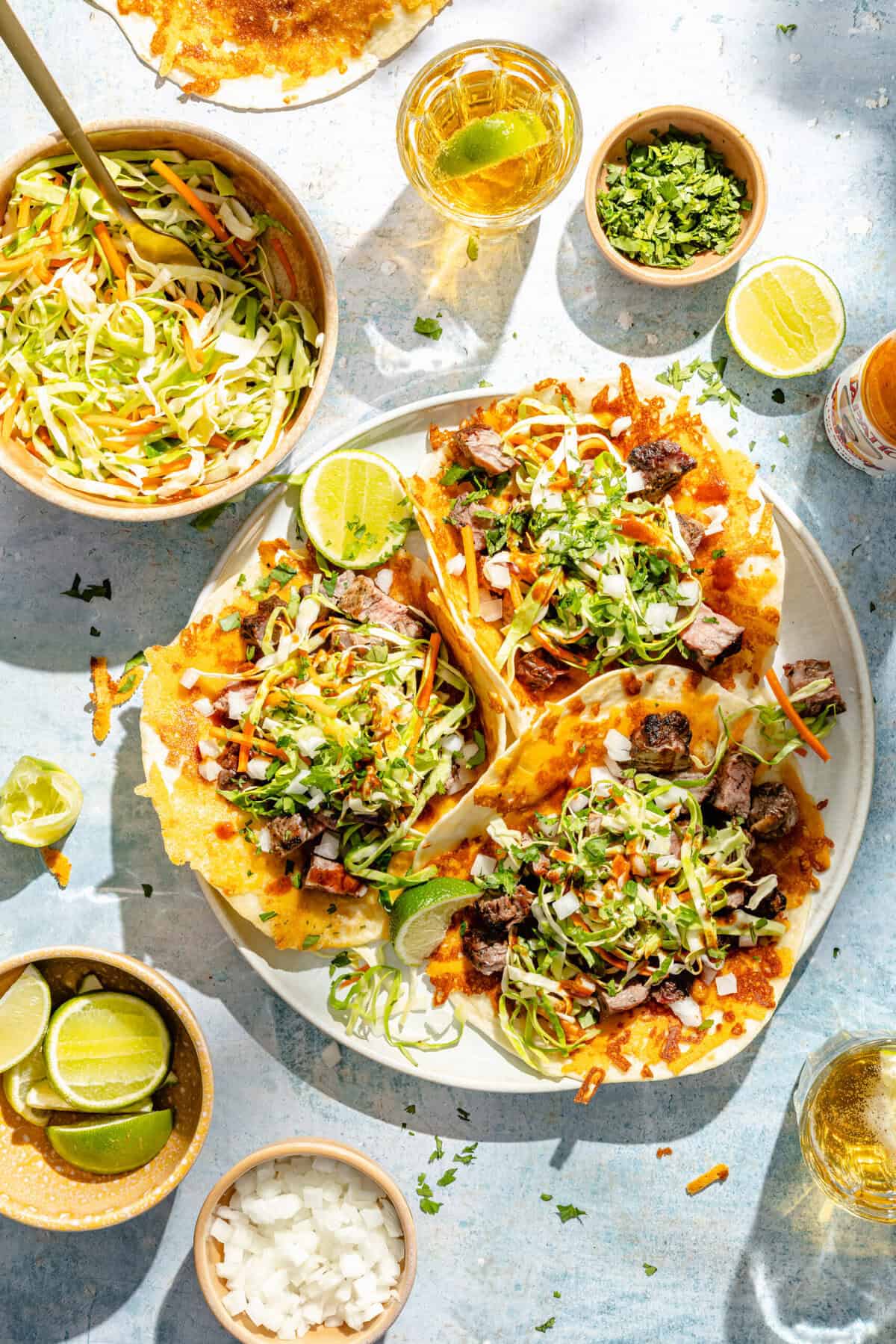 Grilled Ribeye Tacos with Crispy Cheese Tortillas