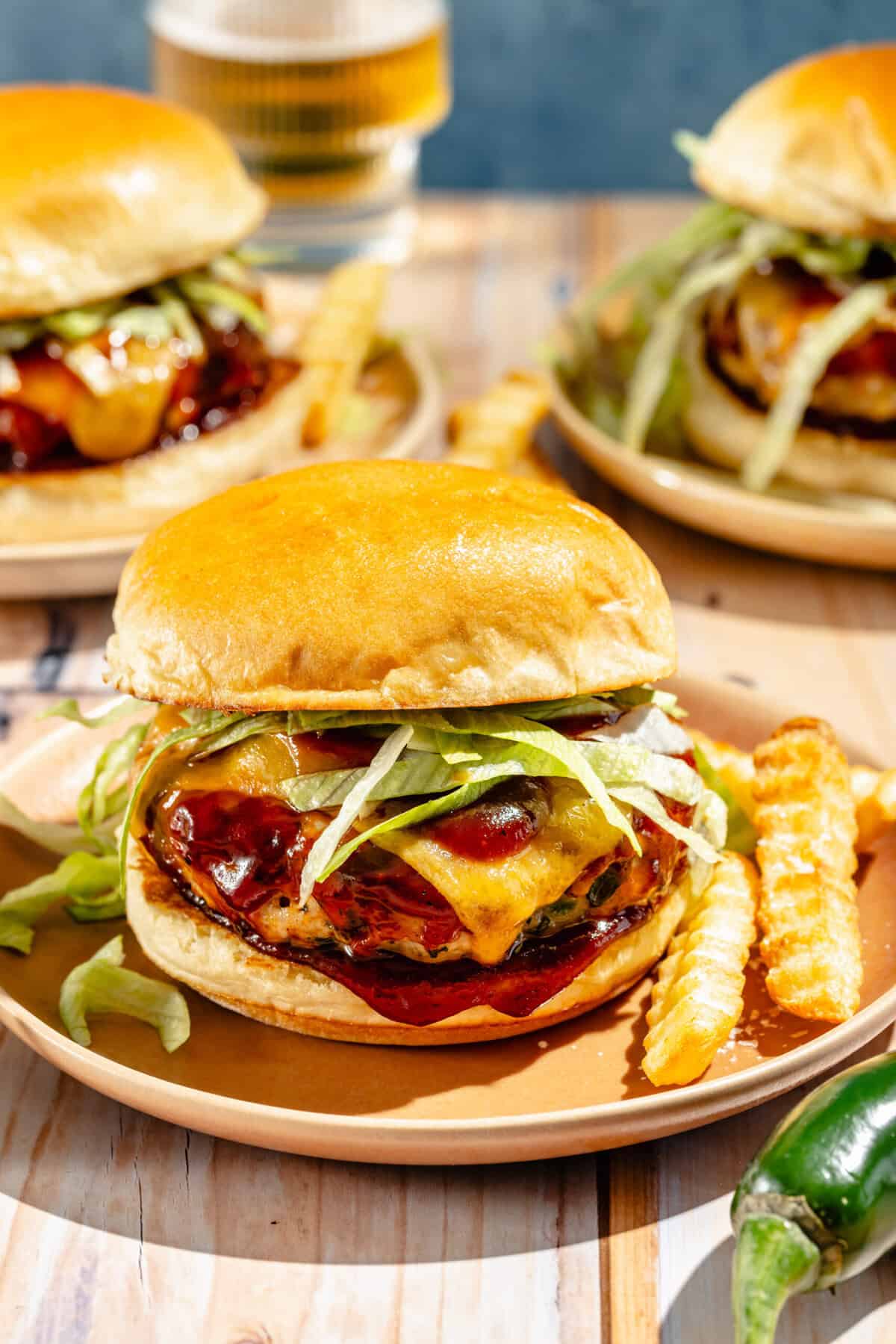 Jalapeño Cheddar Turkey Burgers
