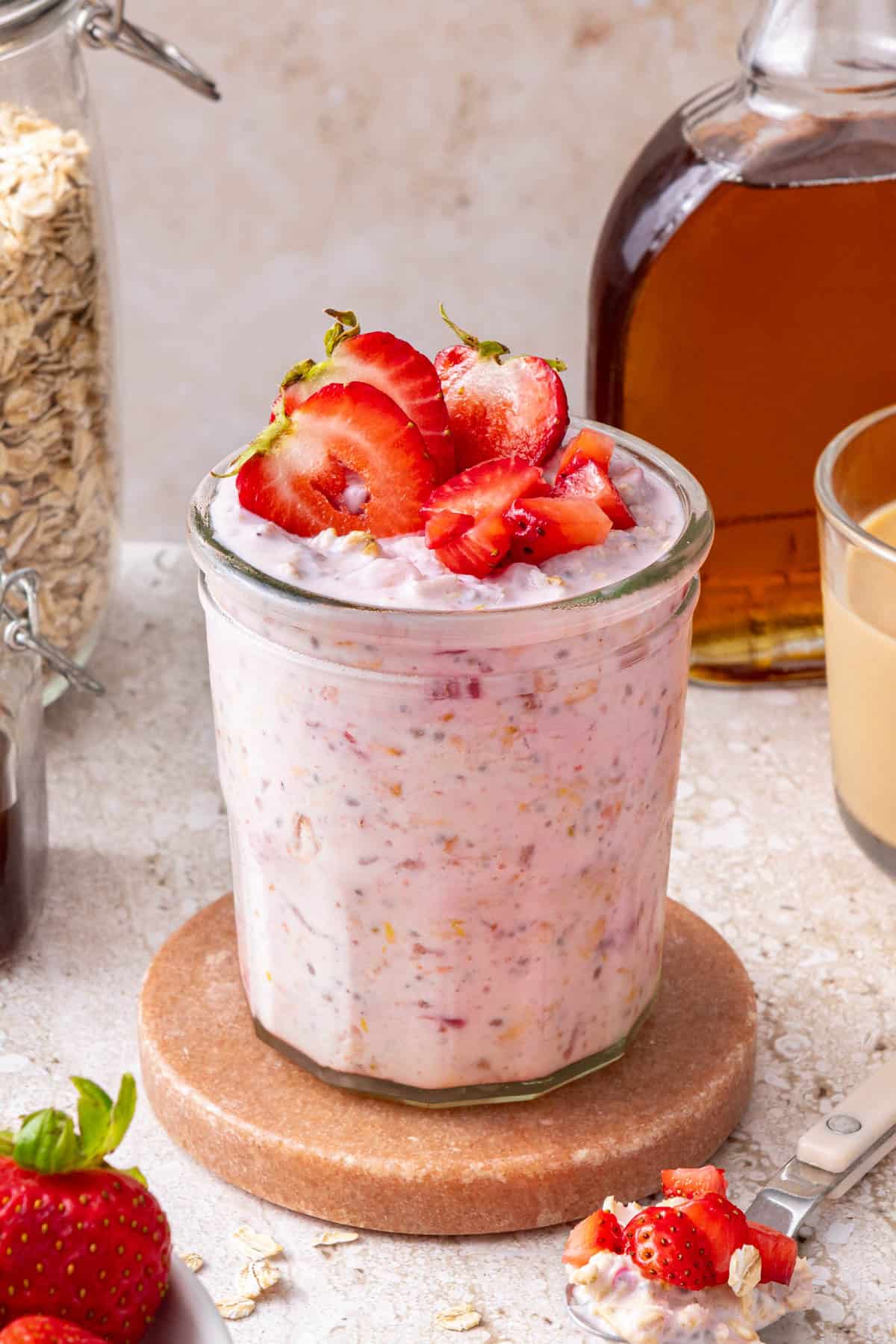 Strawberry overnight oats.