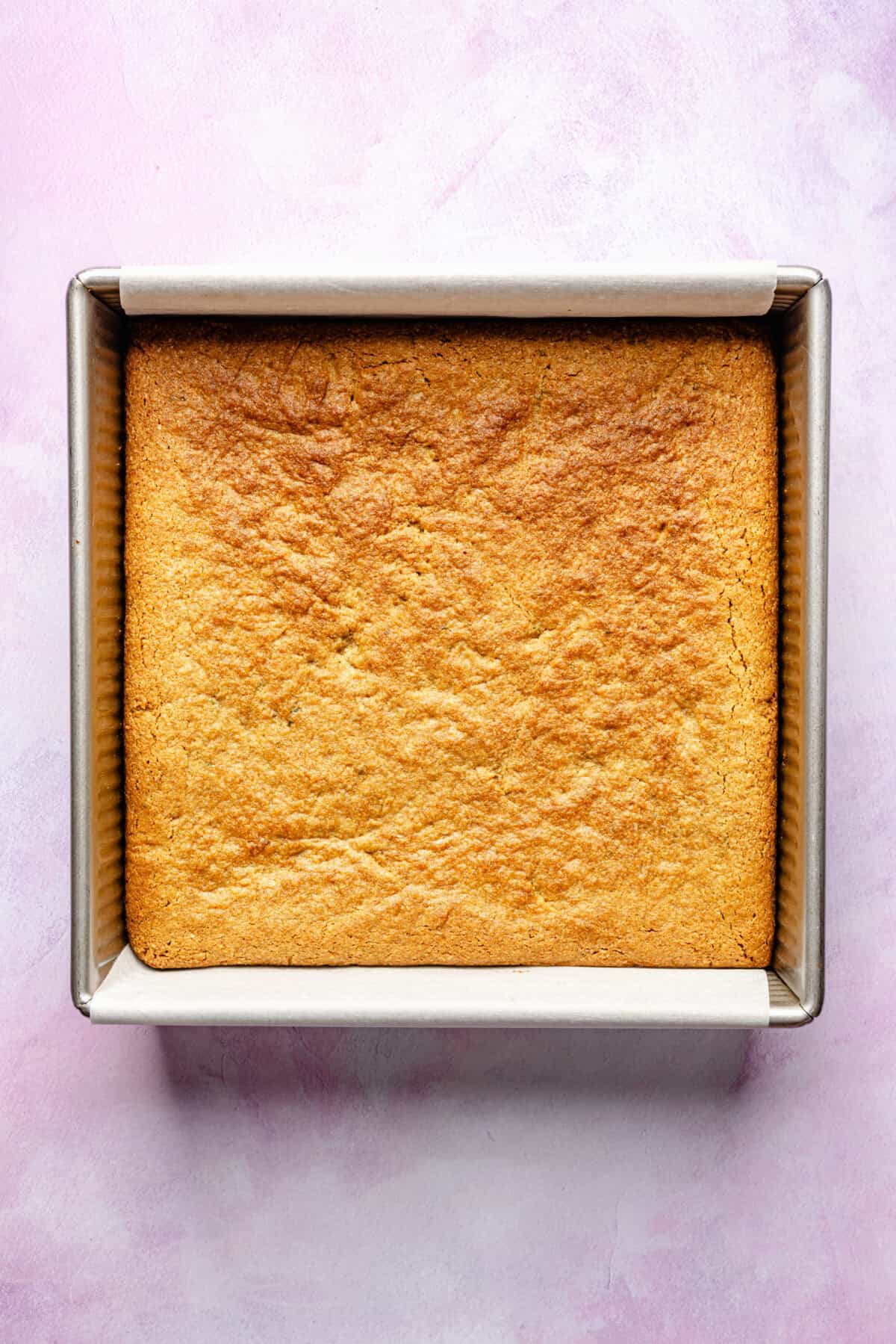 Copycat Starbucks Coconut Lime Bars base in baking pan.