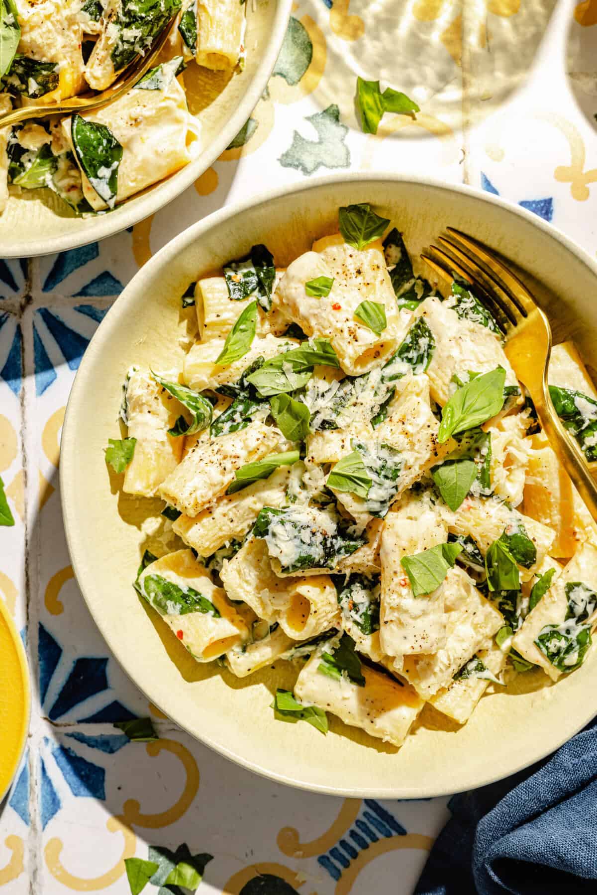 Creamy Lemon Pasta with Ricotta and Basil